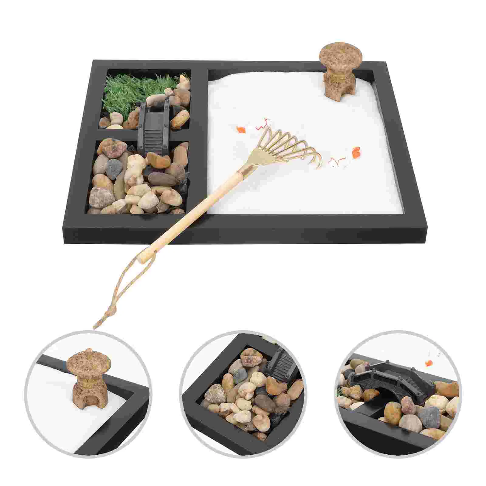 Zen Sand Table Ornament Home Sandbox Adorn Decor Meditation Adornment Household Artware Vintage Decorative Decorate