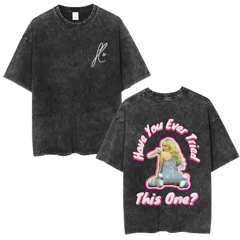 

Washed Vintage Singer Sabrina Carpenter Have You Ever Tried This One Graphic T Shirt Men Women Fashion Casual Oversized T-shirts