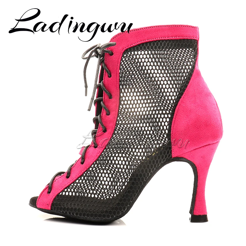 Ladingwu Women Latin Dance Shoes Ladies Dancing Shoes Woman Tango Ballroom Dance Boots High Heels Salsa Party Shoes Dancing Boot