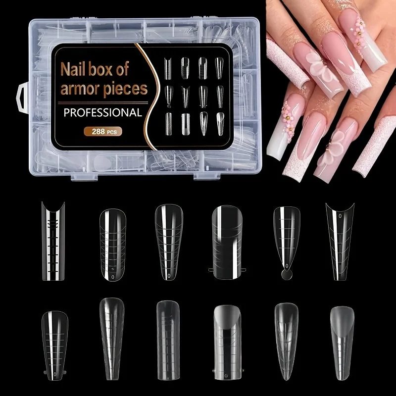 

12 different models Nail Dual Forms Set, Full Cover Acrylic Nail Tips Extension Molds For Builder Gel Manicure Design