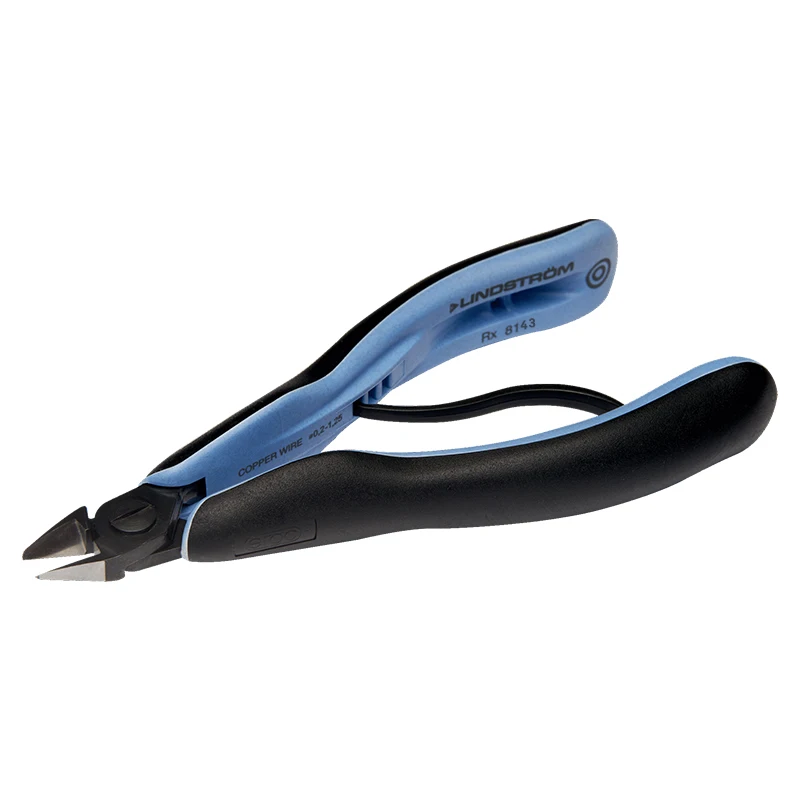 Lindstrom ERGO RX 8143 Tapered Head Jewelers Diagonal Cutters Micro-Bevel Cut 0.2-1.25mm for  Electronics Precision Assembly