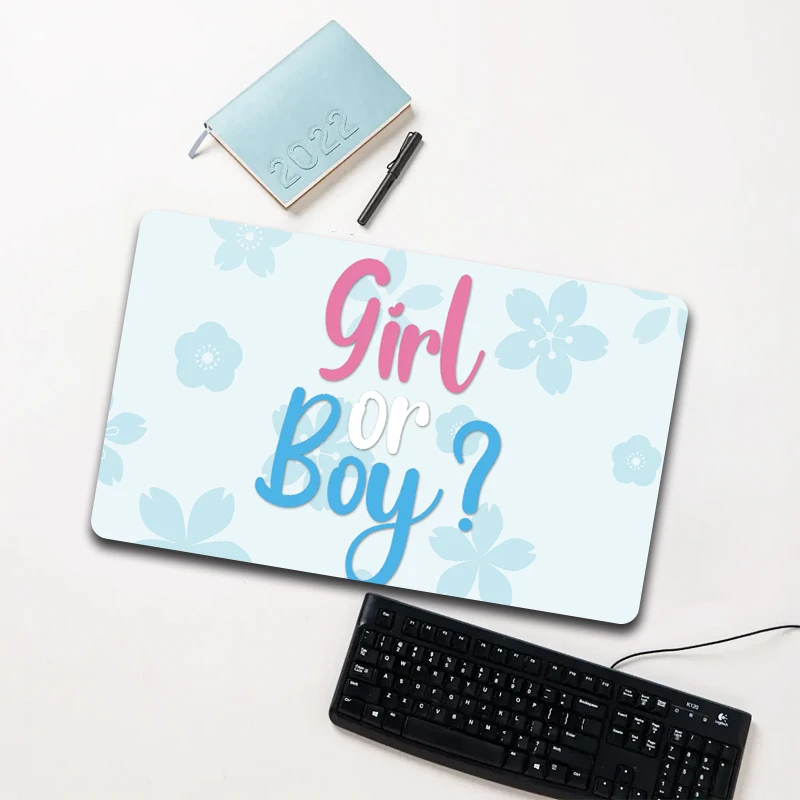 

“Girl or Boy” Cherry Blossom Mouse Pad Large Non-slip Waterproof Desk Mat for Laptop Office