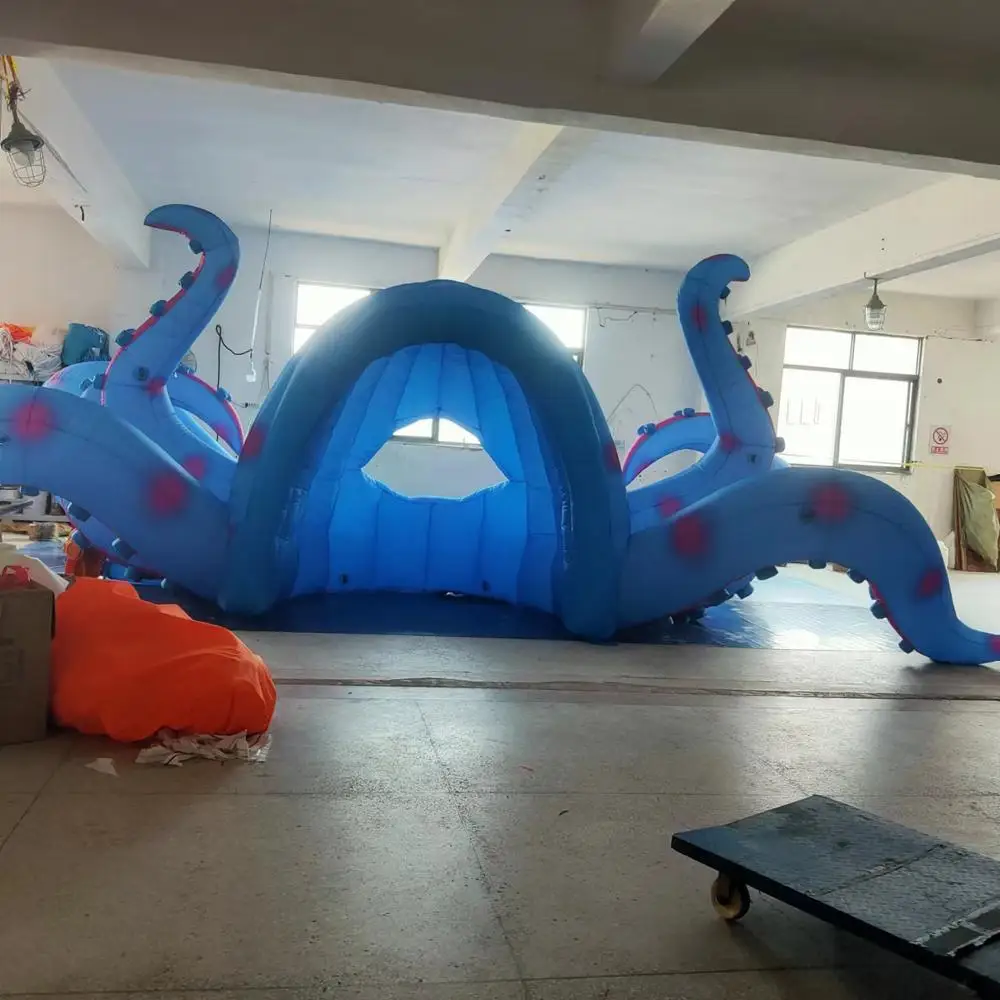 Inflatable Octopus Customized Ocean Event Outdoor 8m Giant Octopus DJ Booth Dome For Stage Decoration