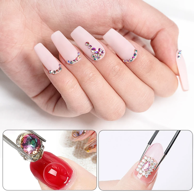 BOZLIN 5 in 1 Glue Gel Reinforcement Gel No Wipe Top Coat Nail Art  Soak Off UV Gel Varnish 3D Chrome Design Super Diamond Gel