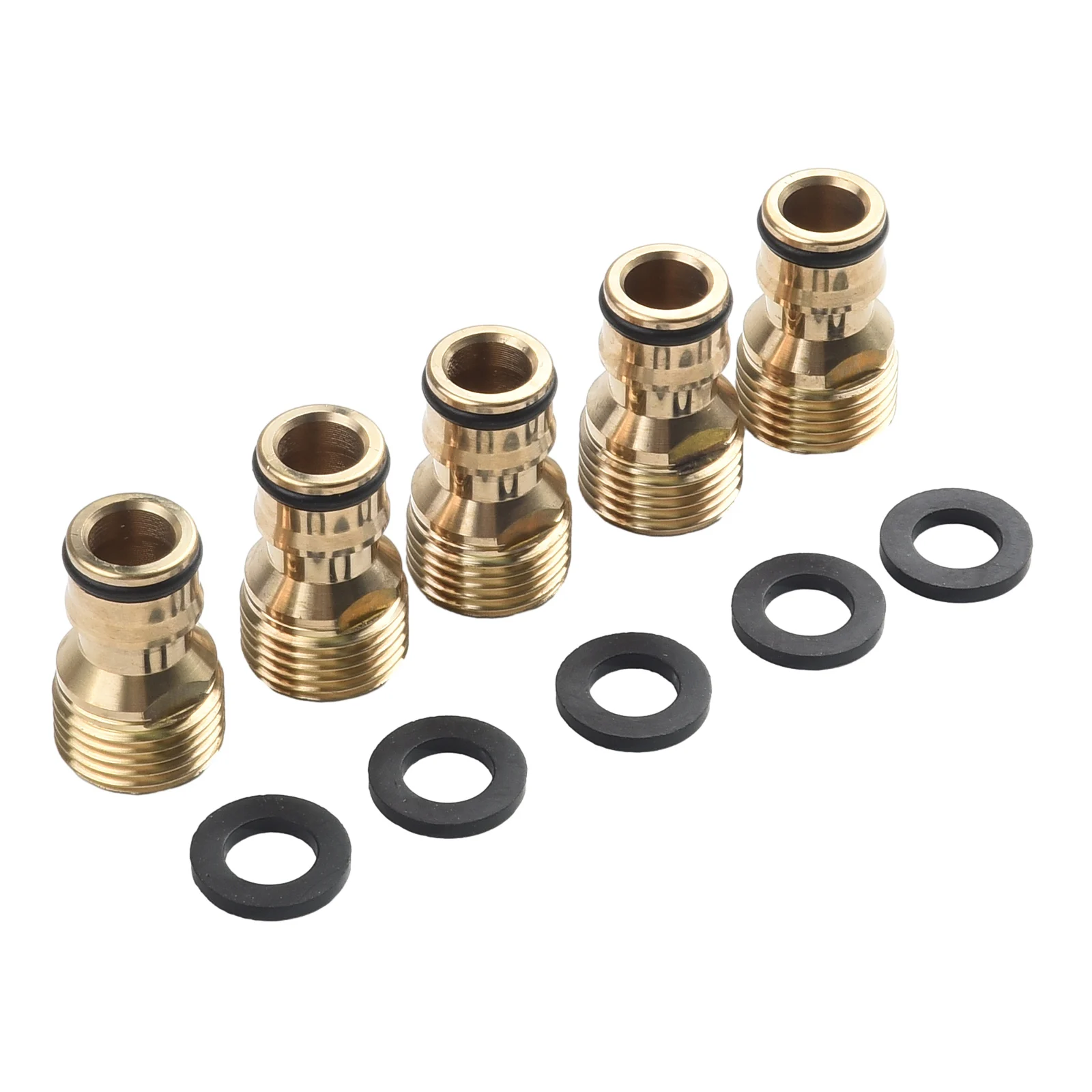 

5pcs Brass Tap Adaptor Male 1/2inch 12mm External Thread Fitting Hose Quick Sprinkler Watering Gun Garden Water Connectors