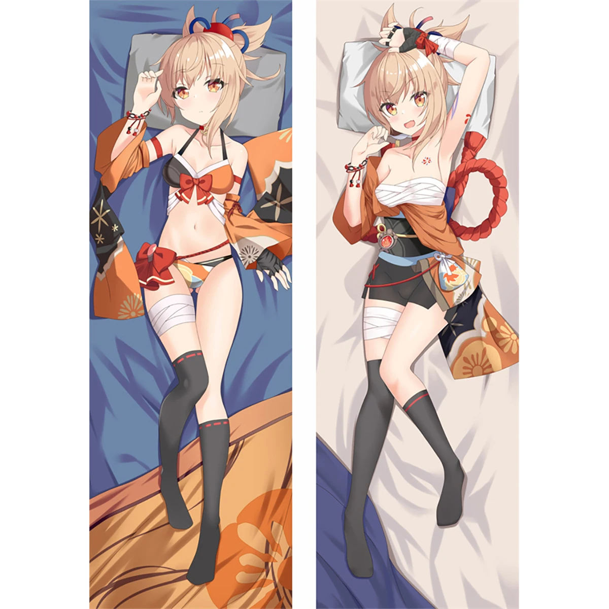 

Game Genshin Impact Yoimiya Dakimakura Sexy Hugging Pillow Case Japanese Otaku Pillow Cushion Cover Bedding