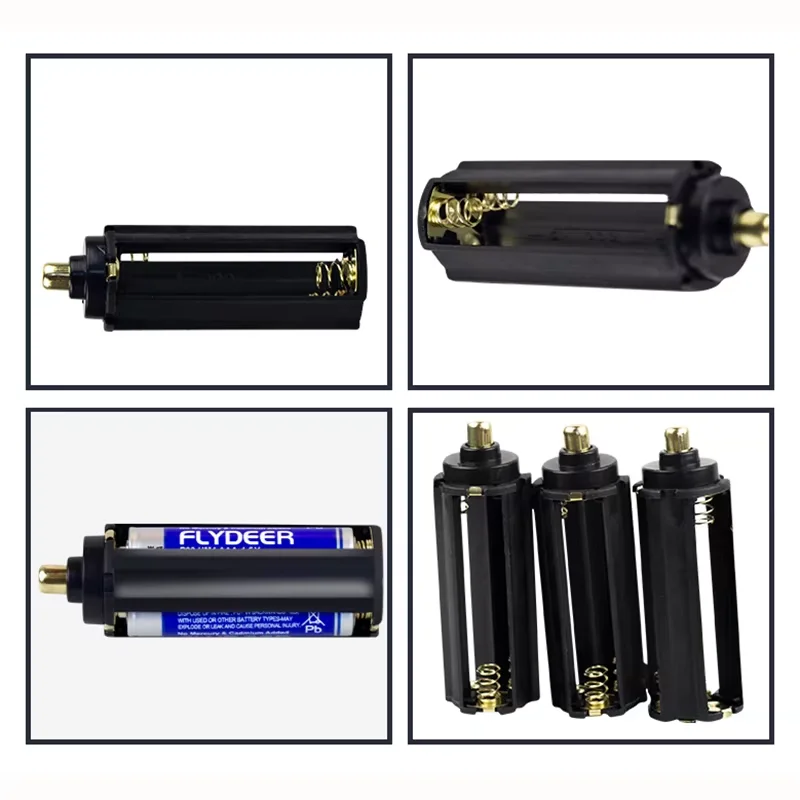 3X AAA Battery Cylindrical Type Plastic Battery Holder for three seven 18650 Battery Converter Adapter for Flashlight Torch