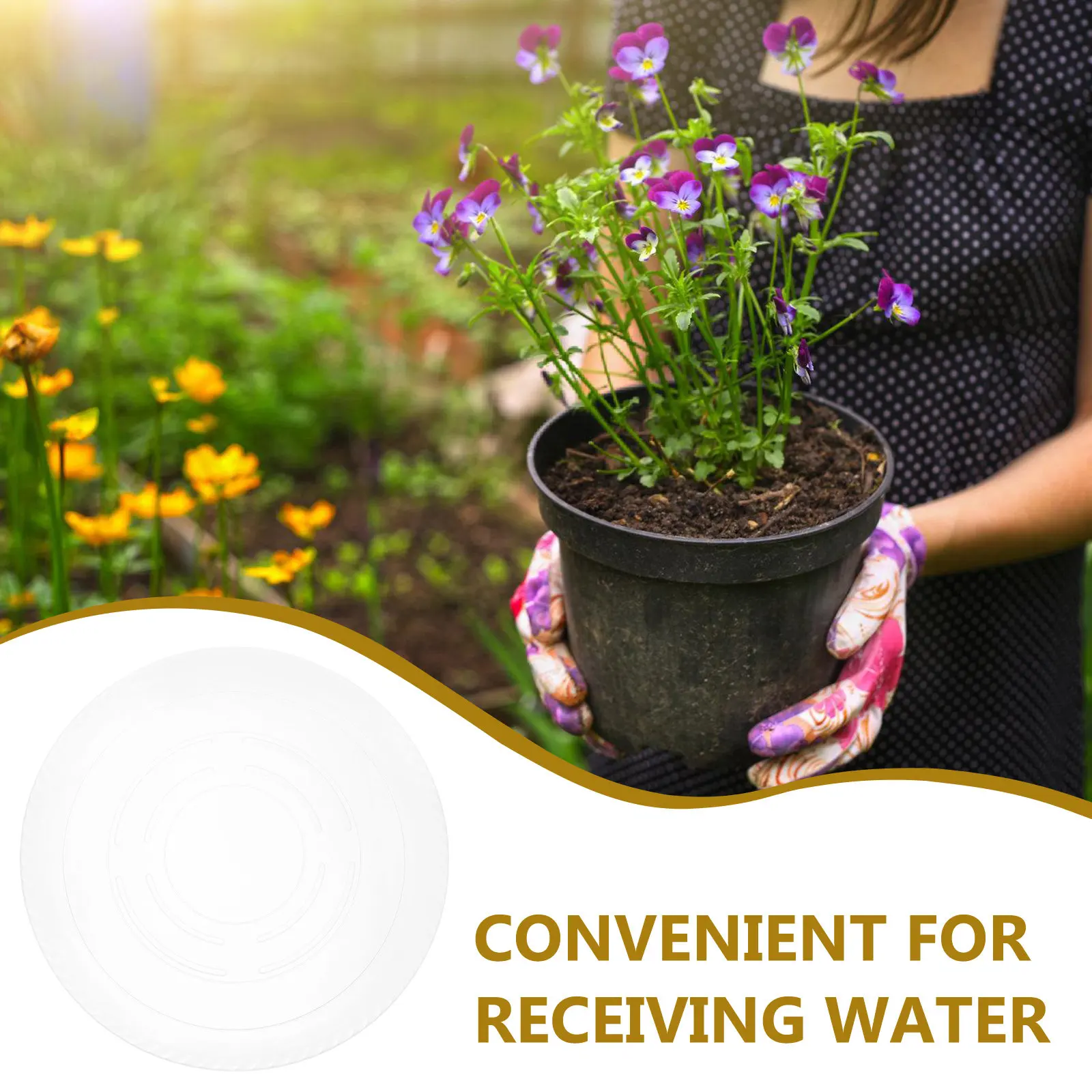 4Pcs Clear Plastic Round Planter Tray Plants Pot Saucers Indoor Outdoor Flower Pot Drainage Trays Clear Planter Tray