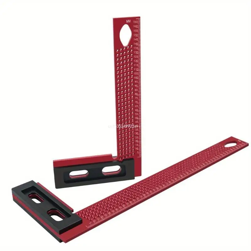 Measuring Marking Scribing Square L Type Hole Ruler Scriber Aluminum Framing Mitre Square for Engineer Woodworking Ruler