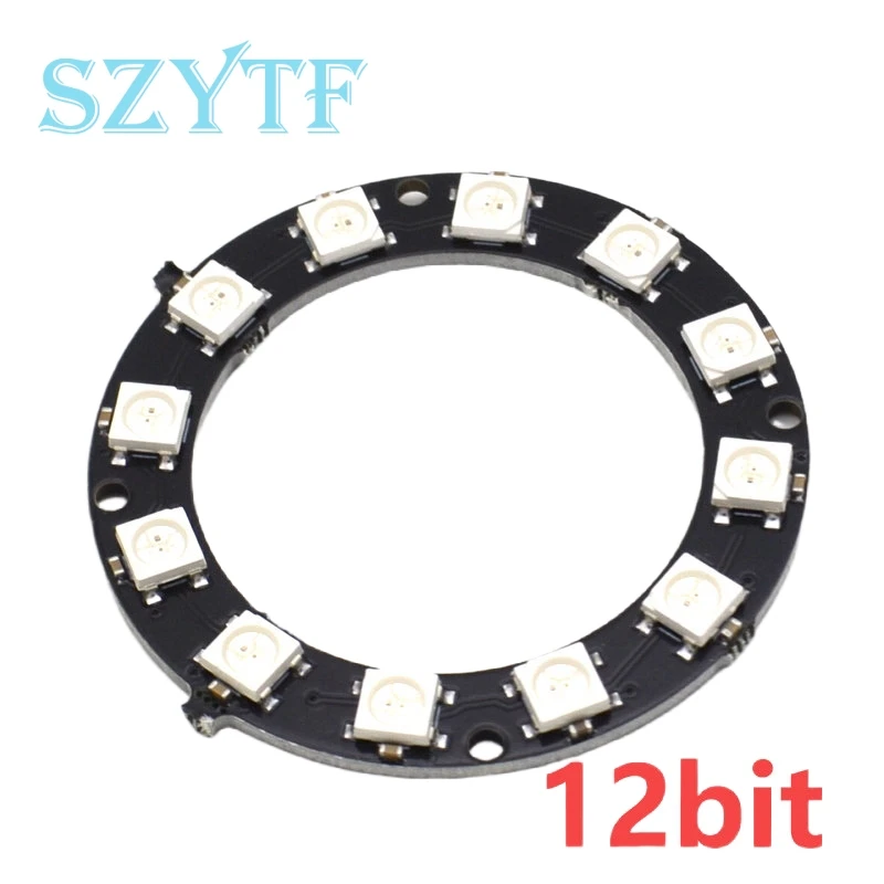 1/3/4/7/8/12/24/32/40/64-Bit ws2812 RGB LED-Ring eingebaute Vollfarb-Antriebs laternen runde quadratische intelligente Entwicklung – Detail 4