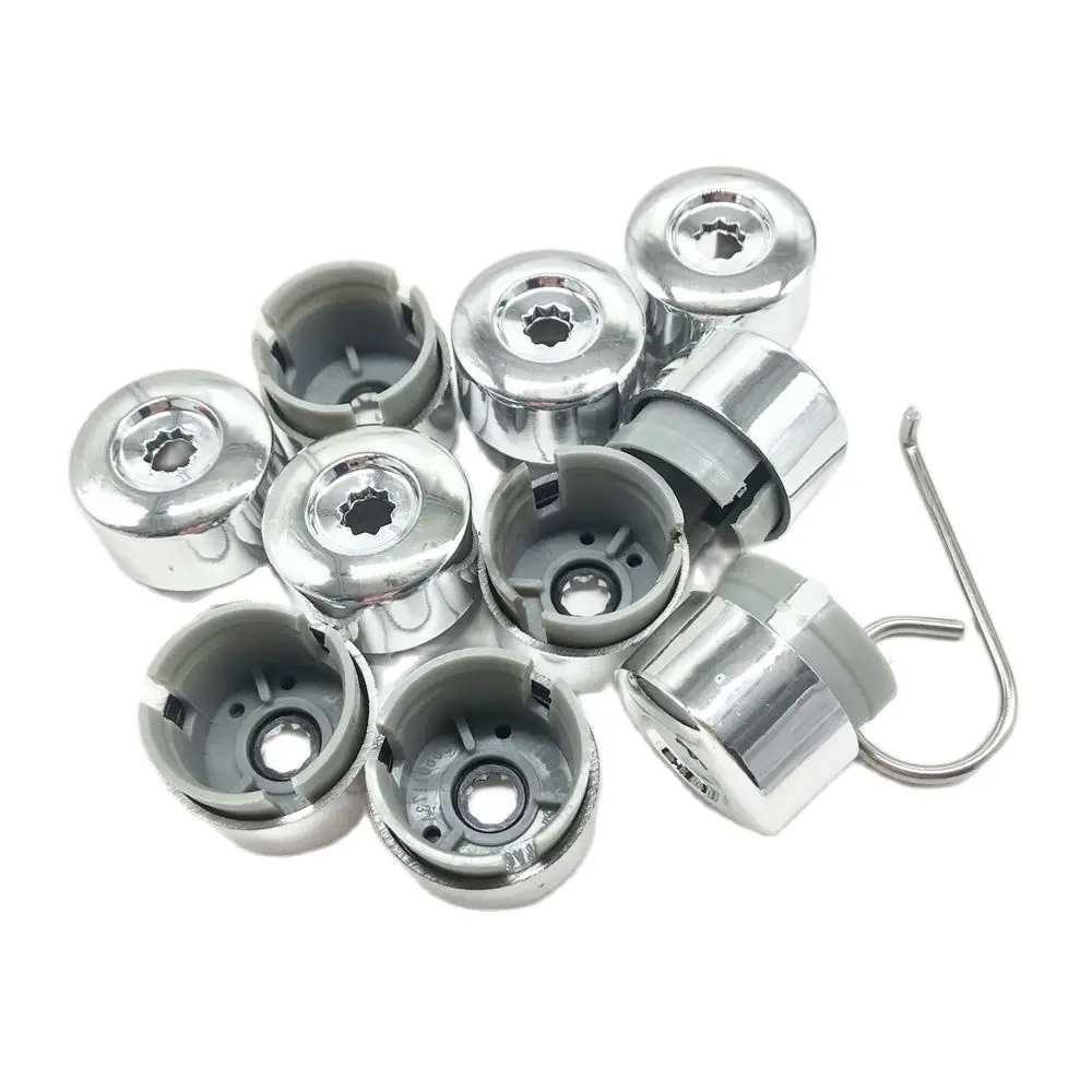 

SKTOO 7L6 601 173A 2ZZ 10pcs Chrome Wheel Lug Bolt Nut Cap Cover 7L6601173A for VW Touareg 2004 - 2010 2011 2012 2013 2014