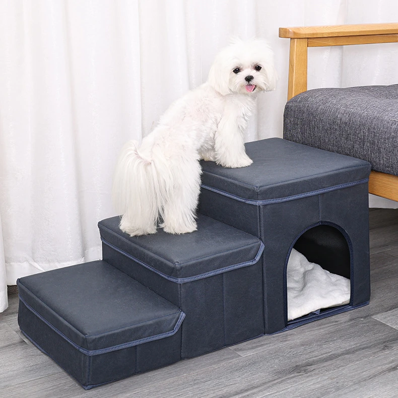 

Dog stairs high Quality 3 Layers 2 in 1 puppy ramp climbing ladder pet dog stairs steps