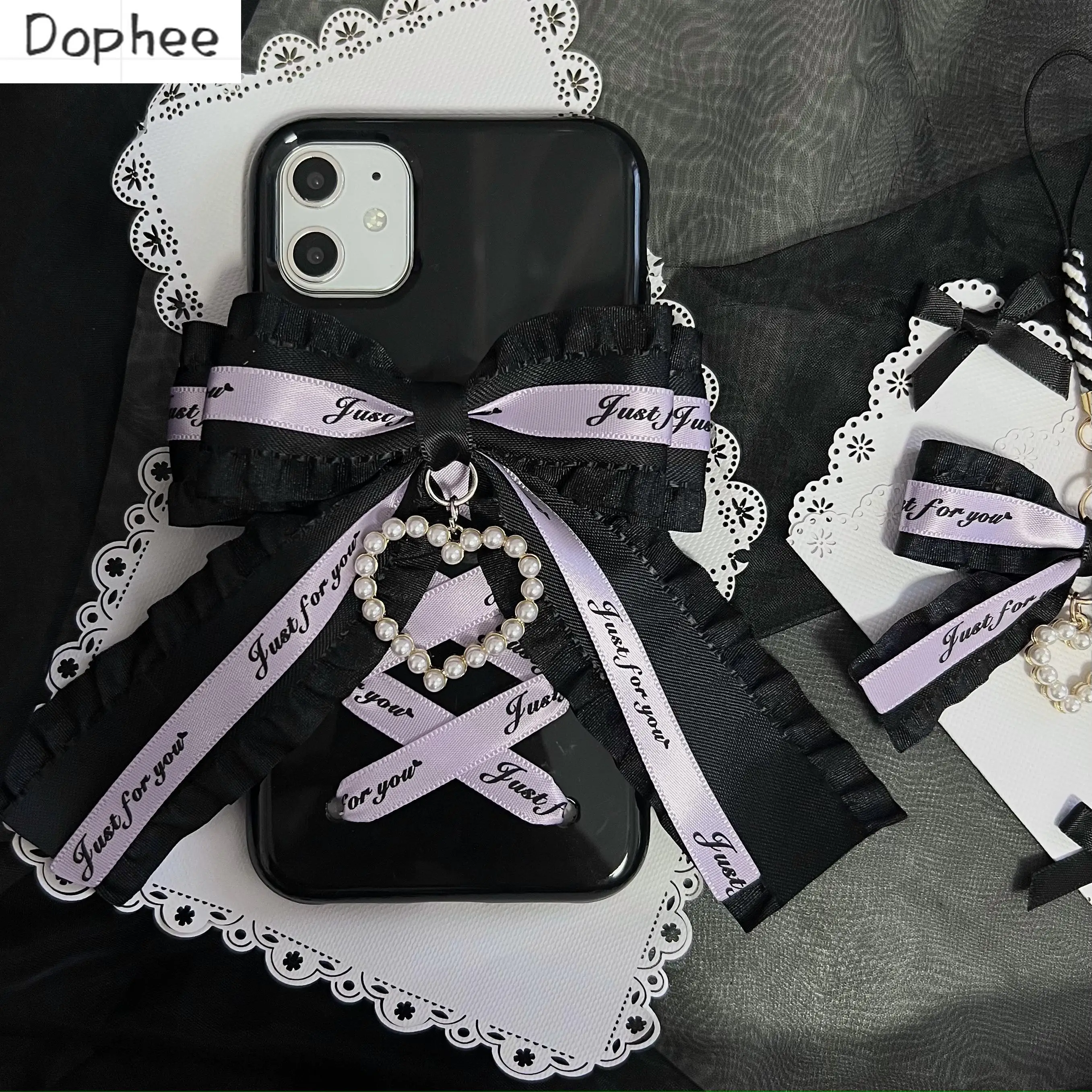 

Dophee Original Bowknot Love Pearl Spice Girls Mobile Phone Case iPhone 12 13 14 15 Promax Y2K Lolita Women's Soft Phone Covers