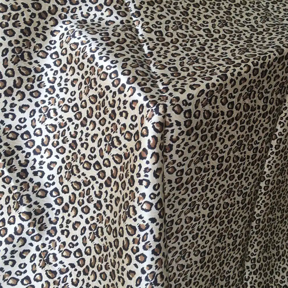 Leopard Print 100% pure nature silk fabric Chinese silk fabric for dress curtains scarf clothing bedding LS0520