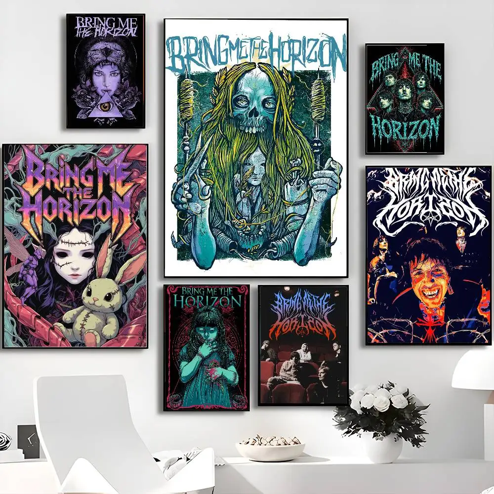 Rock Band B-Bring M-Me The H-Horizon Anime Posters Sticky Whitepaper Sticker DIY Room Bar Cafe Kawaii Room Decor