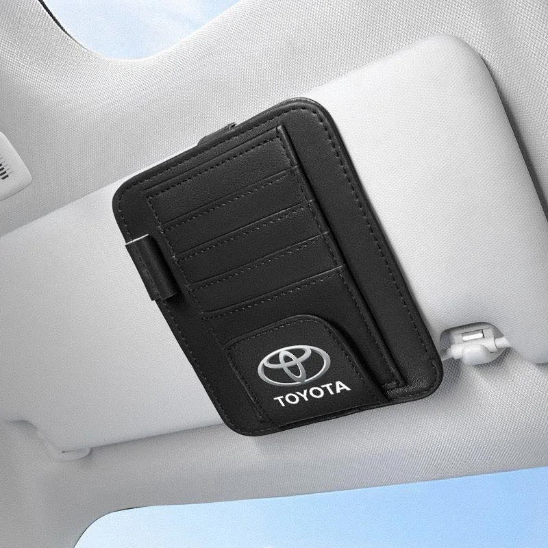 

Car Sun Visor Storage Bag Card Sunglasses Organizer Holder For Toyota Rav4 CHR GR Yaris Prius Avensis Corolla Camry Highlander