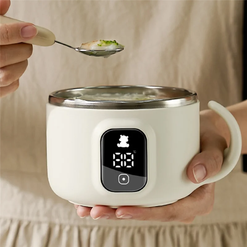 Child Food Bowl Insulated Portable Wireless Electric Lunch Box Household Keep Warm For 12 Hours
