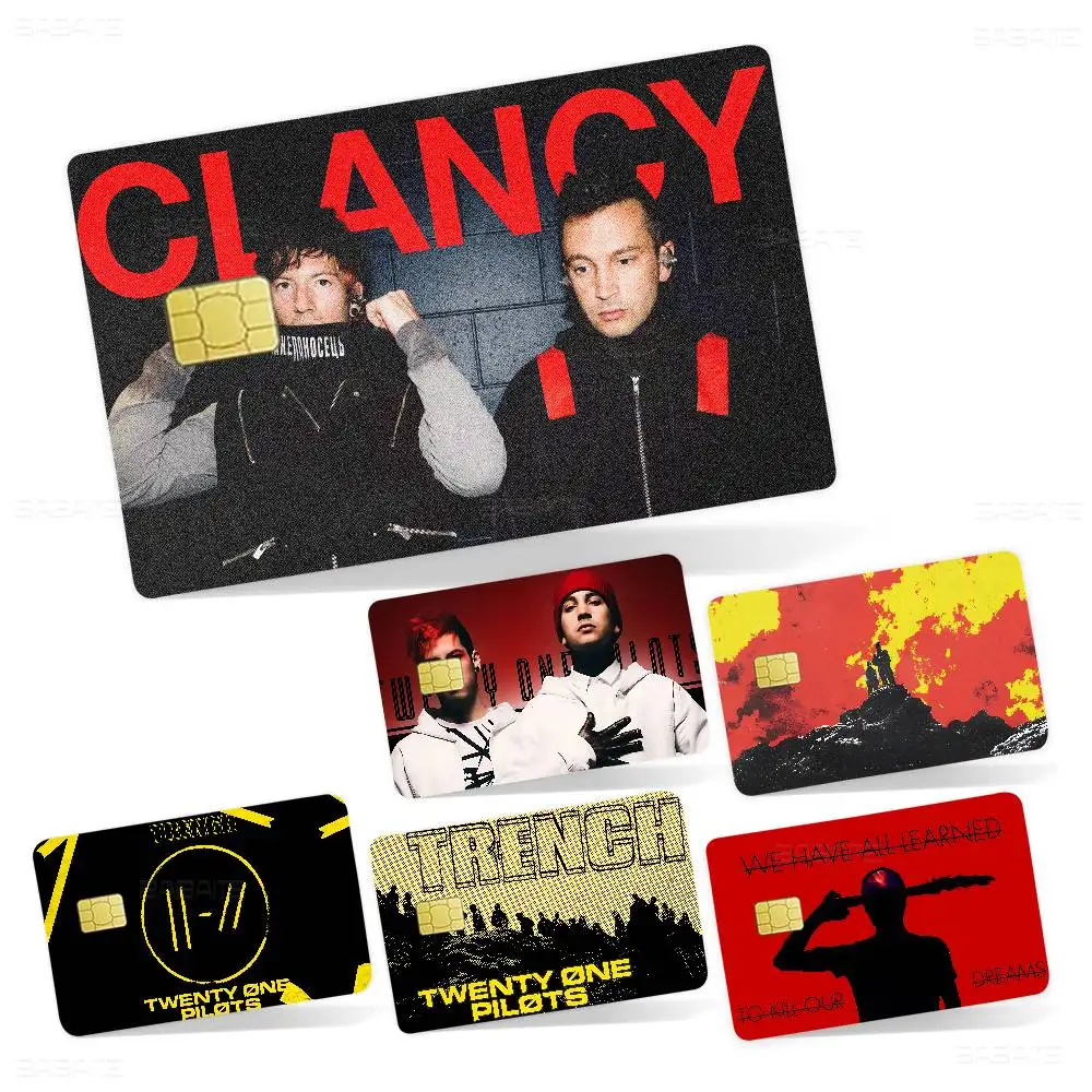 Beliebte Band-T-Twenty One P-Pilots Game Anime Aufkleber Film Skin Cover Hülle für kleine und große No-Chip-Debit-/Kreditkarten, Vorderseite