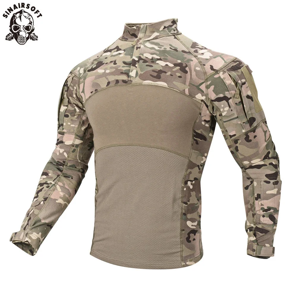 Men Combat Shirts tactical military uniform camouflage airsoft hunting suit breathable work clothes