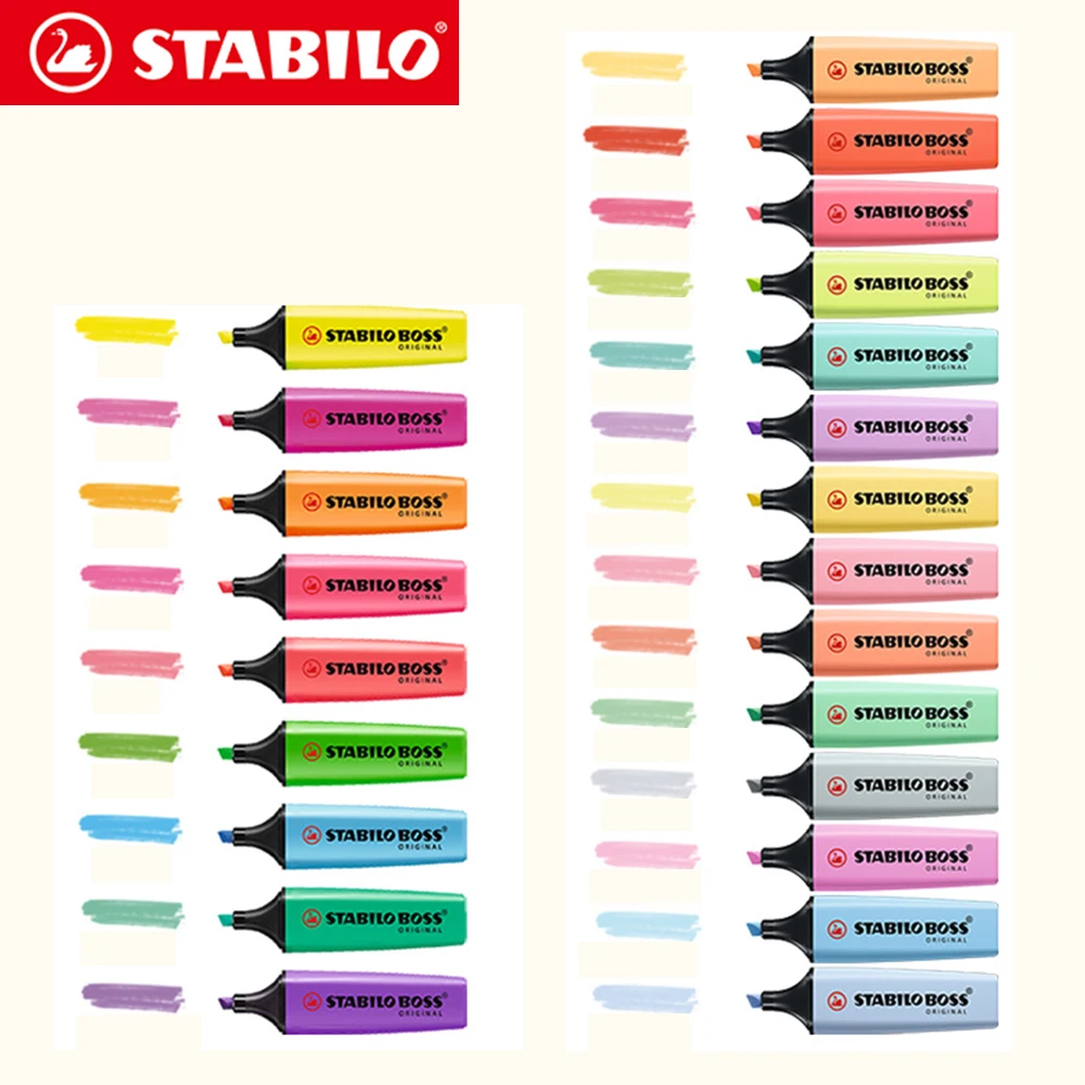 6/9/15pcs Stabilo Highlighter Pen for Students To Mark Key Points, Multiple Colors To Choose From Kawaii School Supplies