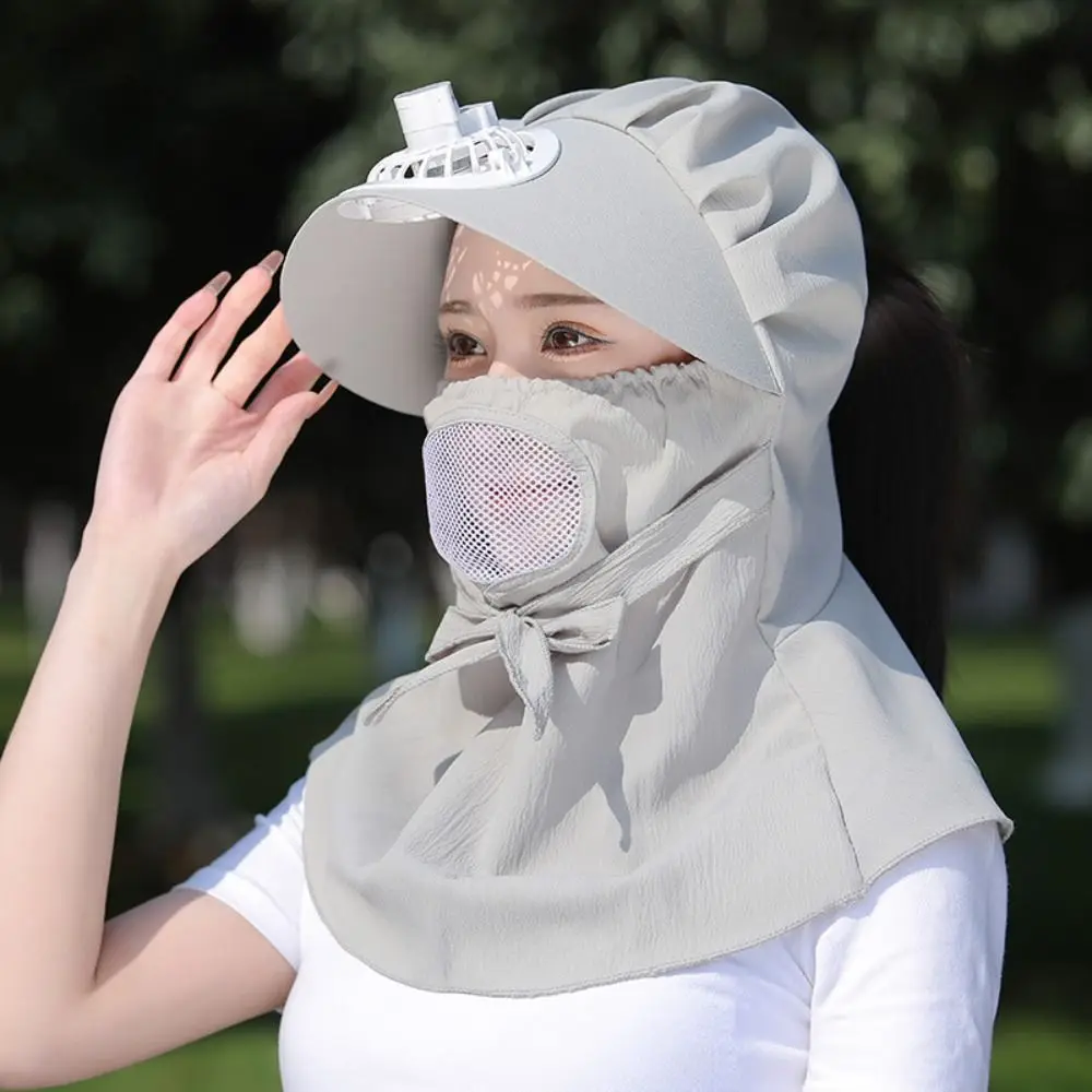 

Face-Covering Rechargeable Women Riding Supplies With Fan Wide Brim Neck Cooling Cap Sun Shading Cap Sun Hat Fishing Fan Hat