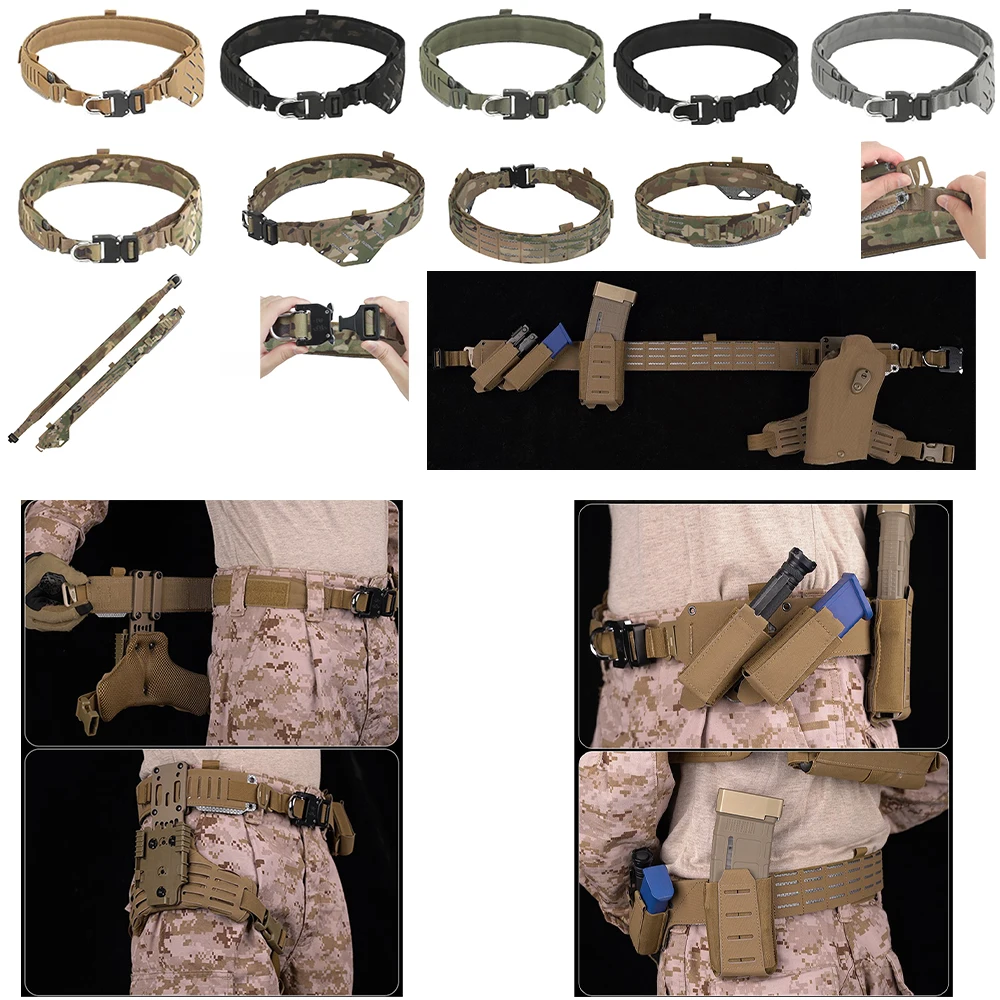 ARC Tactical Belt Quick Release Metal Cobra Buckle, Molle Mount Battle Belt  Magazine Pouch Holder Belt