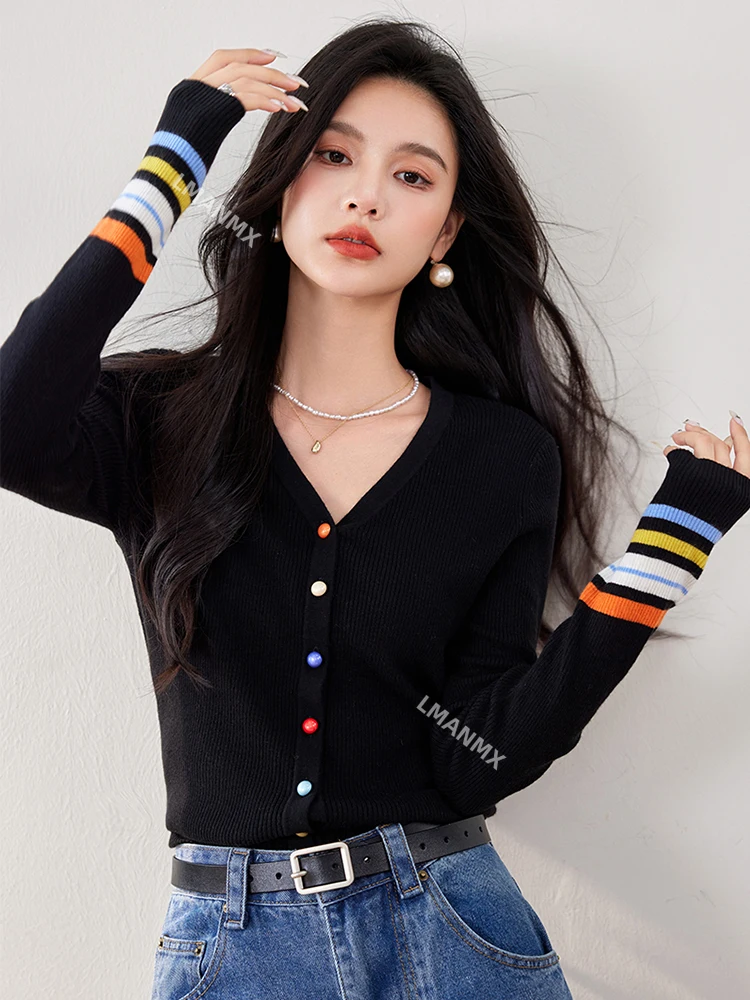 Women V-Neck Fashionable Slim Fit Sweater Long Sleeve Solid Color Knit Sweater Causal Versatile Tops For Women 2024 Autumn Winte