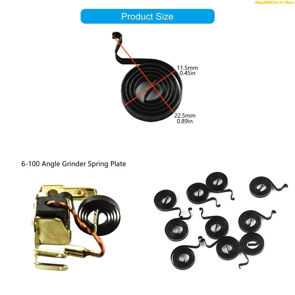 G92C 2Pcs Angled Grinder Coil Spring Carbon Brush Holders Spring Replacement