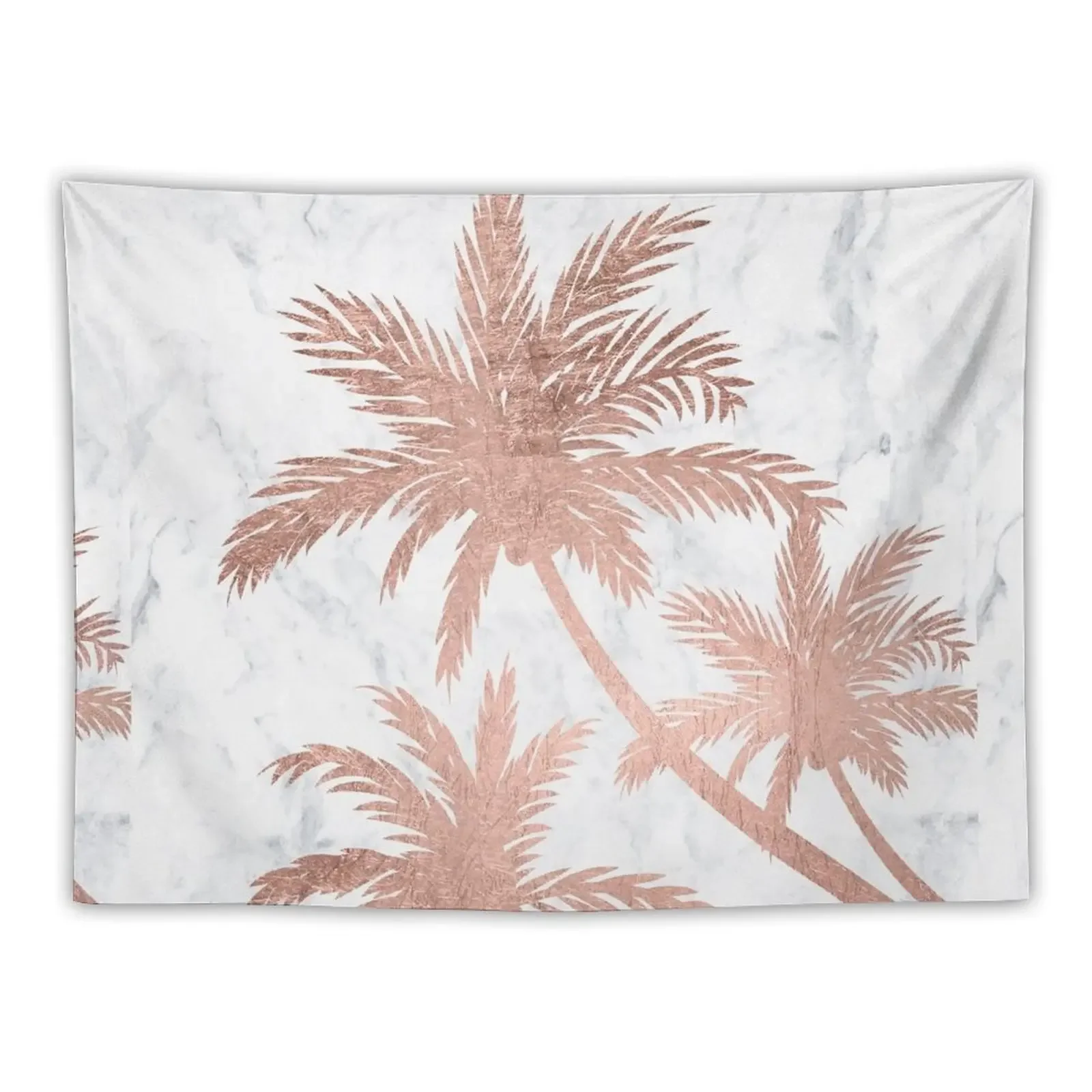 

Tropical simple rose gold palm trees white marble Tapestry Hanging Wall Aesthetic Room Decorations Cute Room Decor Tapestry