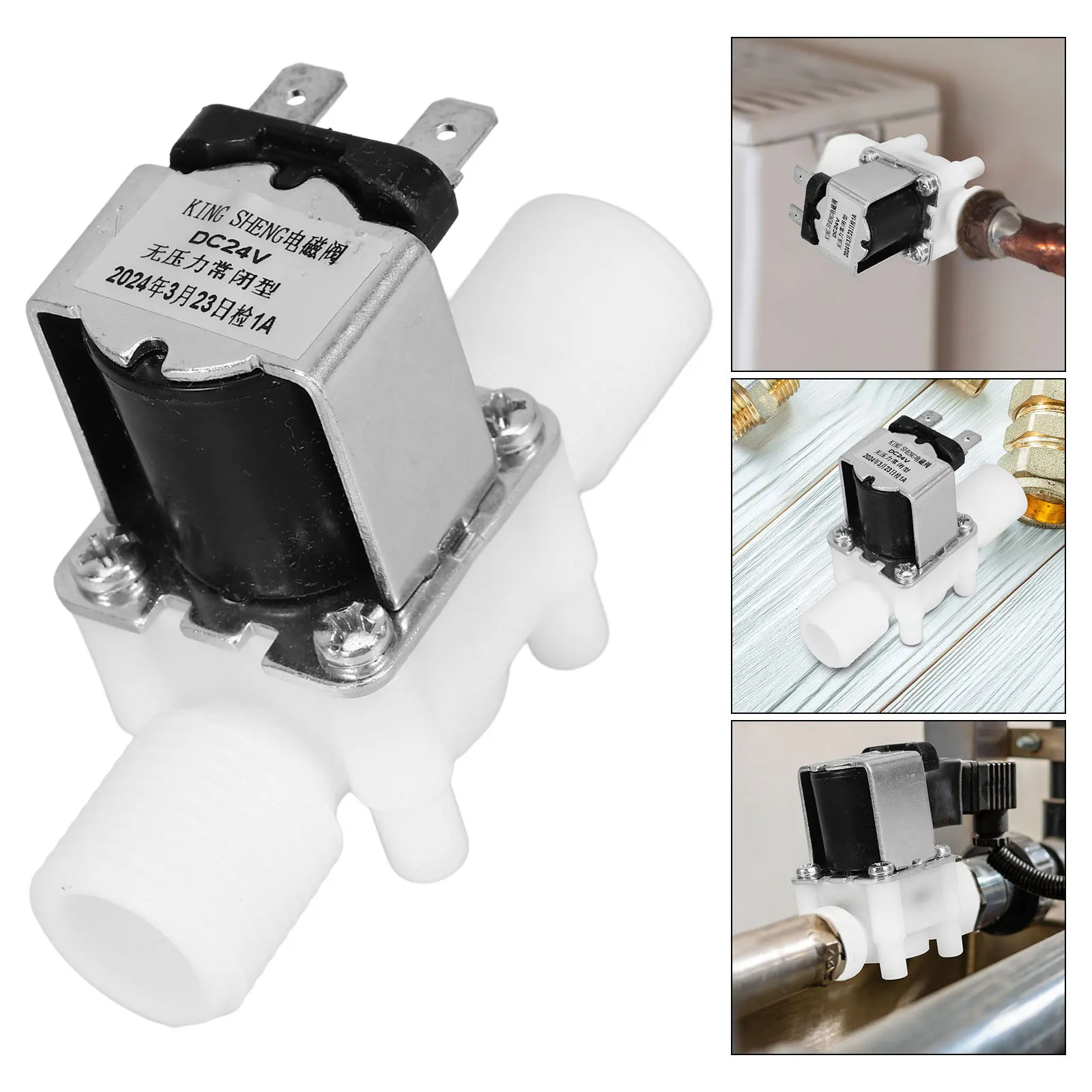 

Normally Closed Electric Solenoid Valve DC24V for Water Control Irrigation Sprinkler Garden Industrial Use Durable Material Easy