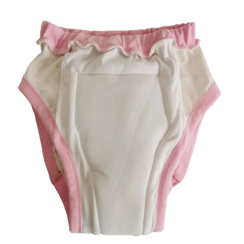 Розовые тренировочные штаны для взрослых с мультяшным принтом ABDL для взрослых и детей с подкладкой внутри трусы, хлопковые трусики, учебные штаны