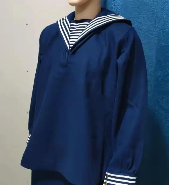 Chinese Sailor Suit Men Winter Blue Navy Military Seafarer Cloth Vintage Seanmean Thick Wool