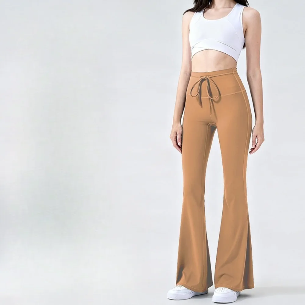 

Anti-crimping Slightly Pulled Yoga Pants Women's High Waist Hip-lifting Fitness Pants Can Be Worn Outside, Drawstring Trousers