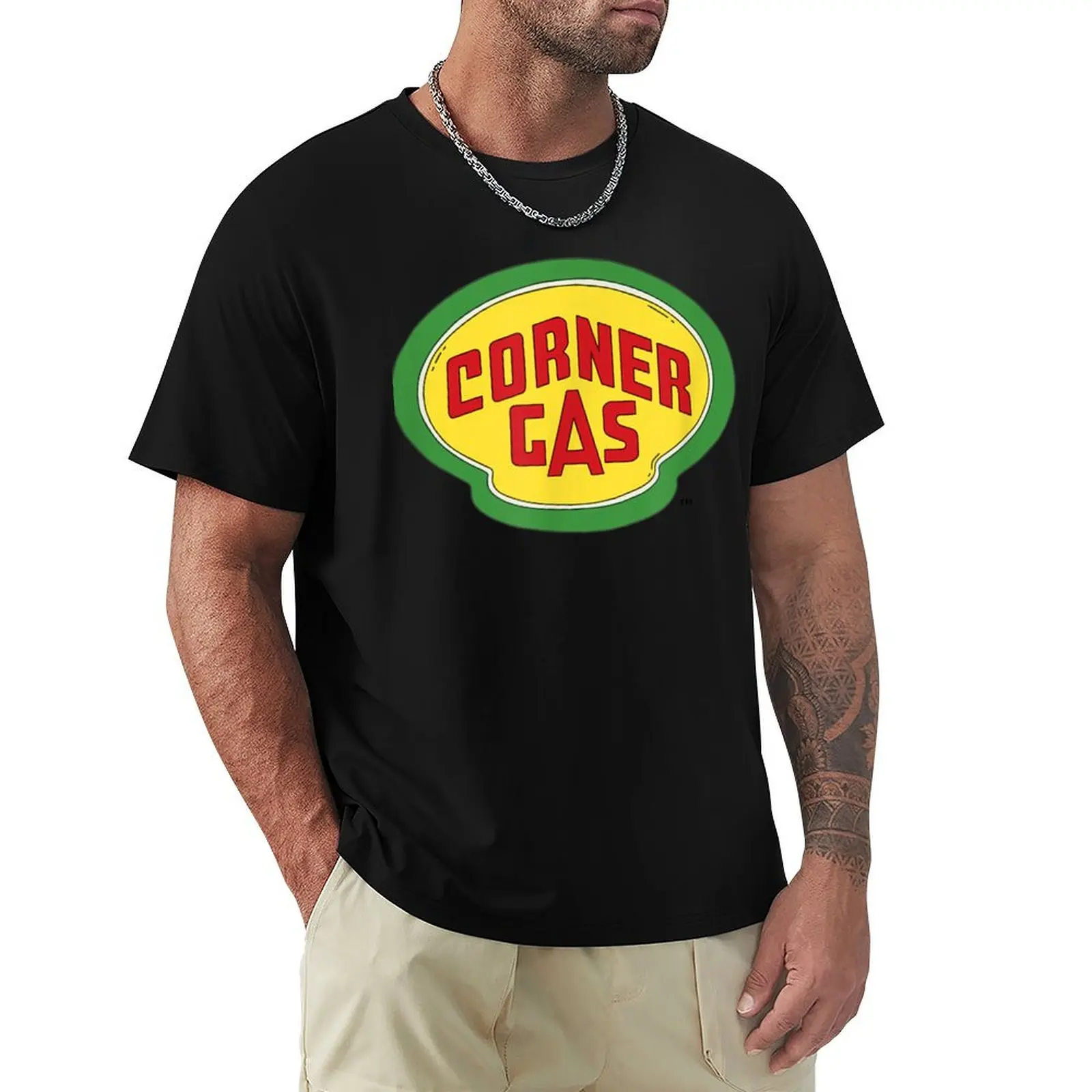Corner Gas wblack text T-Shirt Plus Size Street Style Tee
