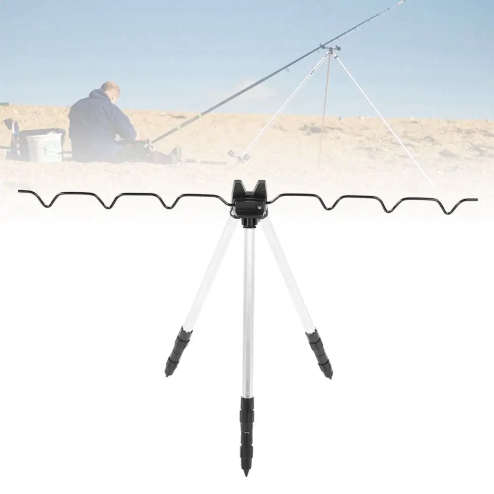 

Telescopic Sea Pole Support Frame Rest Base Aluminum Alloy Fishing Rod Bracket Adjustable 3-Fold Fishing Tripod Stand