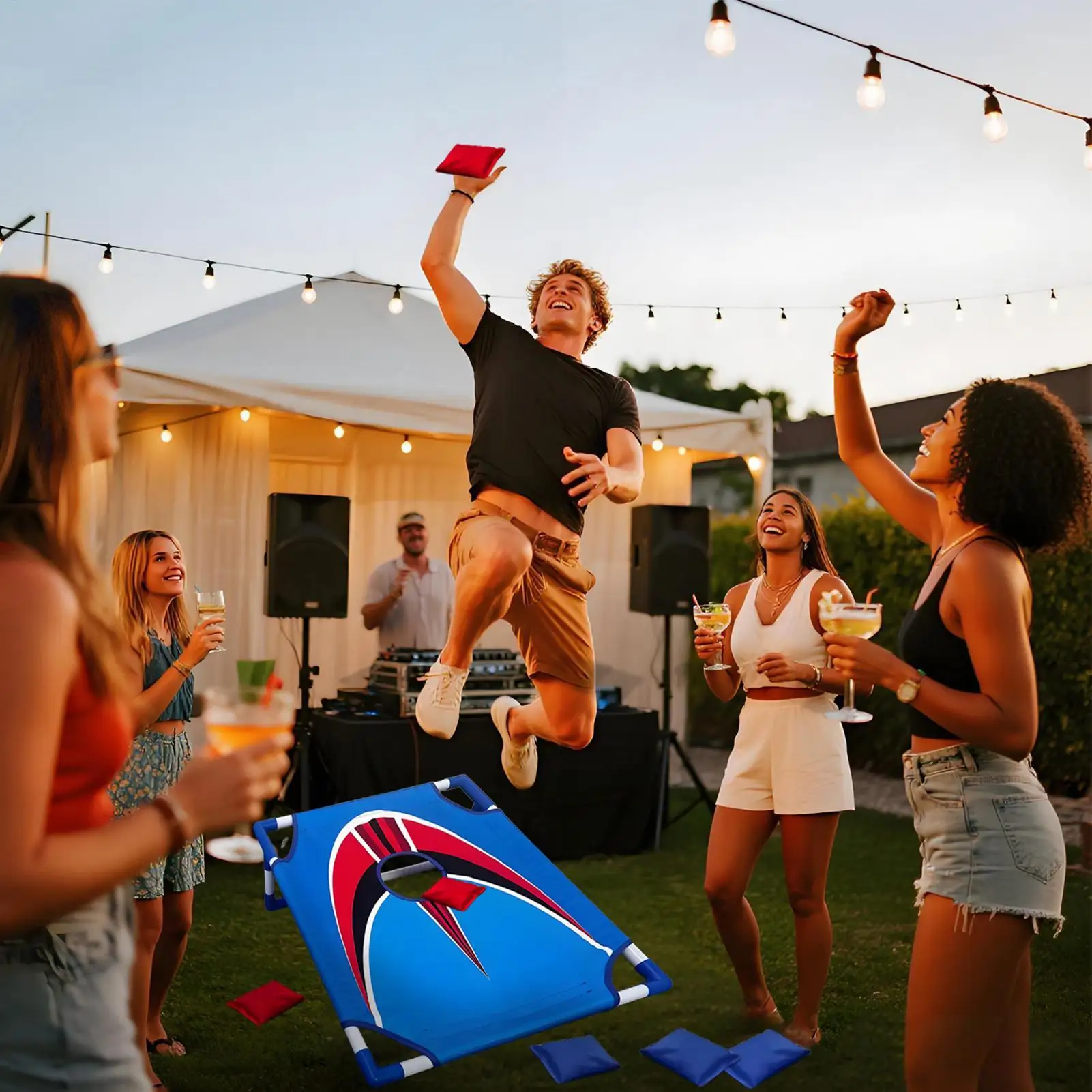 Kids Bean Bag Toss Portable Foldable Funny With Carrying Bag Camping Bean Bag Toss Set For Adults Boys Girls Family Outdoor
