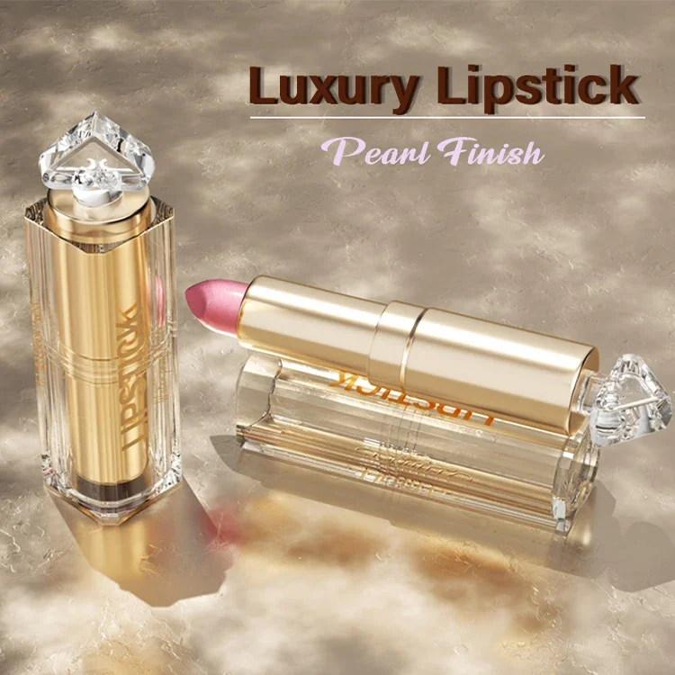 Long Lasting Finish Lipstick Pearl Shimmer Lipstick Sets Glitter Metallic Natural Light Pink Rose Peach Nude Coral Orange Colors