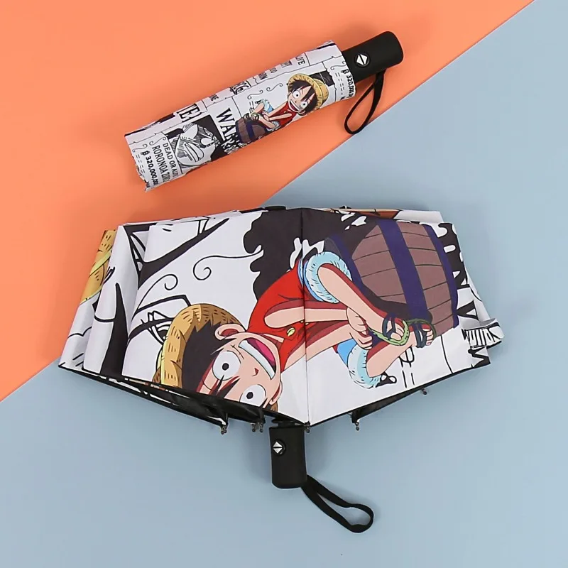 

One Piece fully automatic anime Luffy umbrella all-weather folding umbrella sunshade UV protection and sun protection umbrella