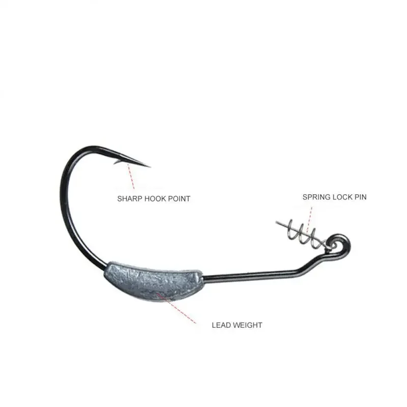 Exposed Jig Crank Head Barbed Hook 2g 2.5g 3g 4g 5g 7g 9g Crank Offset Fishing Hook Fish Hooks Fit for Texas Rigs Fishing Tackle