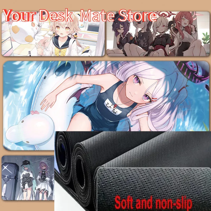 XXL grande Sorasaki Hina Hifumi Tendou Arisu Kuda Izuna alfombrilla de ratón teclado azul archivo alfombrilla de ratón