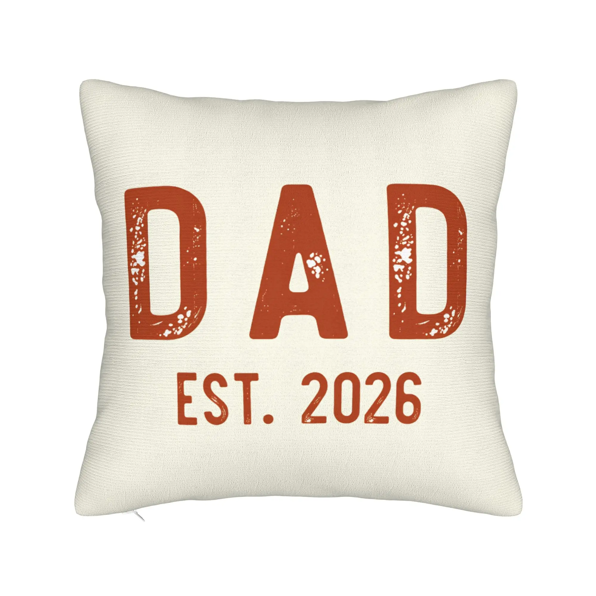Father Day Dad Est 2026 Papa Pillow Case  Retro Trendy Pillow Cover Soft Pillowcases For Living Room Bed Chair