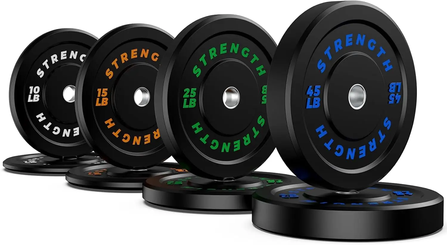 Bumper Plates,2-Inch Rubber Weight Plates with Steel Insert for Weight Lifting and Strength Training - Sold in Single,Pairs