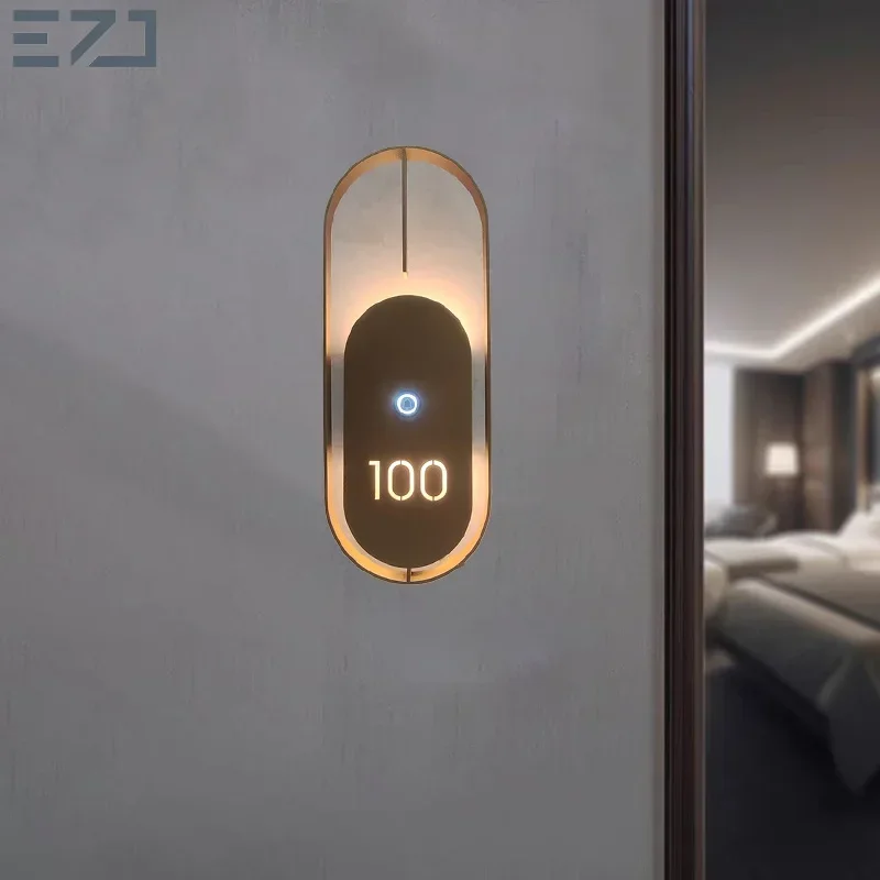 Dropshipping Customize Indoor Illuminated House Number Glowing Name Plates Dooorbell Button Hotel Door Sign Plaques From EZD