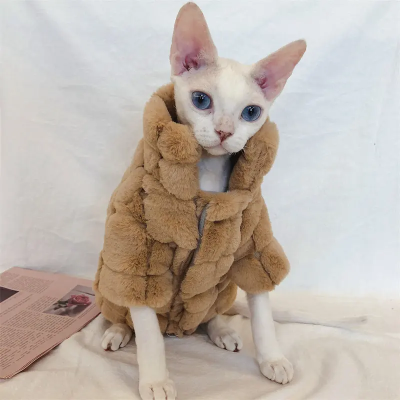 Bontkleding Trui voor Sphynx Kat Dikke zachte winterjas voor kittens Abyssinische kat Modejas voor Devon Rex in de herfst