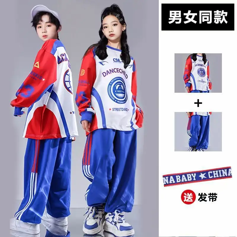 

Детские танцевальные костюмы в стиле джаз, хип-хоп, уличная одежда, спортивная футболка в стиле хип-хоп для мальчиков и девочек-подростков, брюки-карго, спортивный костюм для детей, футболки