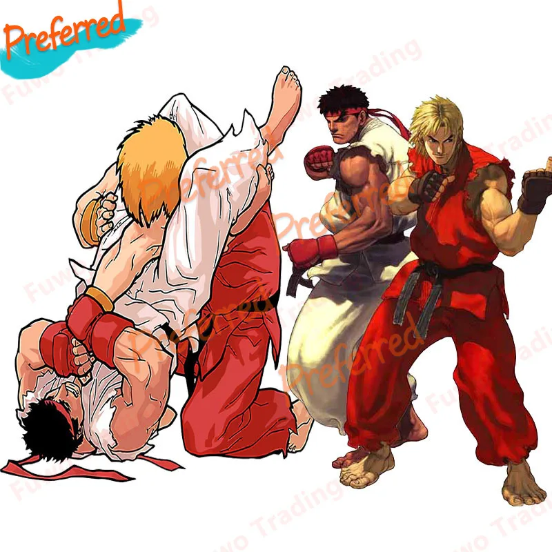 Retro Game Ken and Ryu Jiu Jitsu Moment Sticker Decal for Your All Cars Racing Laptop Locomotive Trunk Toolbox Window Bumper