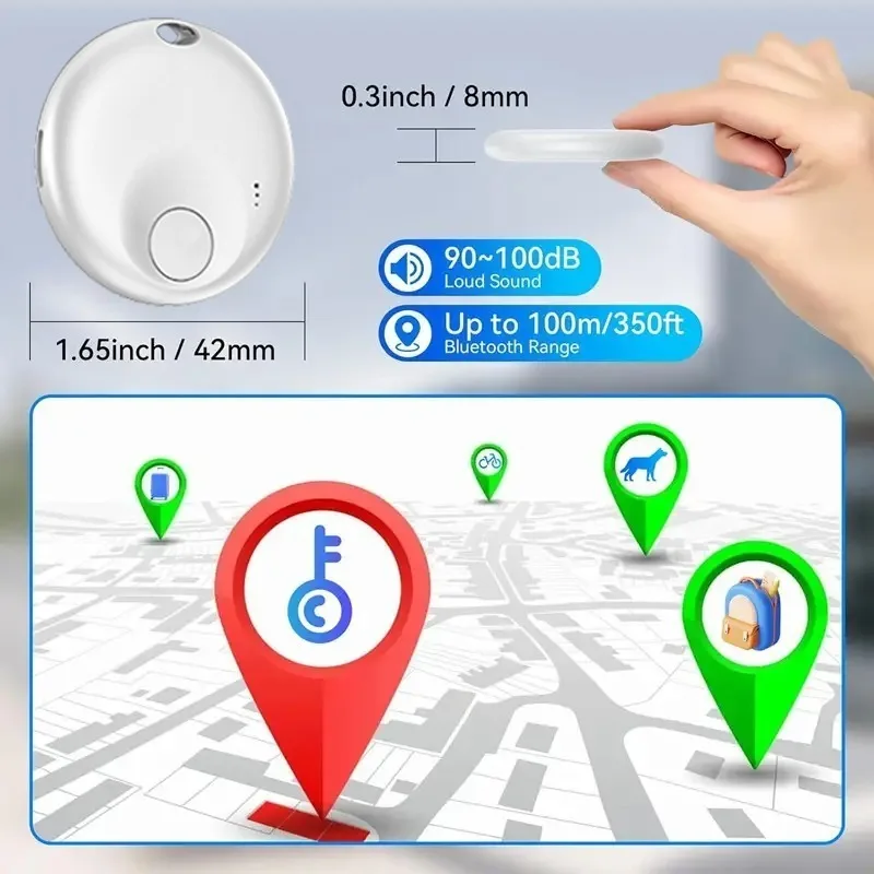 

Blue-tooth Smart Tracker Tag for Android or iOS Locator Tags Dual System Find My or Google Find Hub App Finder Kids Elderly Pets