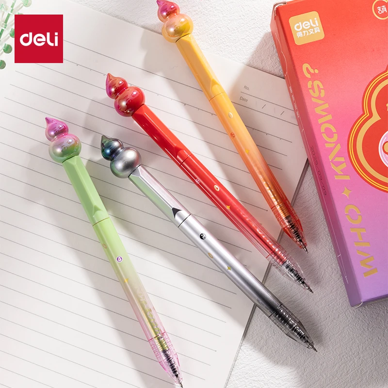 

Deli 4/8pcs Black Ink Cute Quick-drying Gel Pen Stationery Gift School Student Supplies Signing Pen Office Supplies