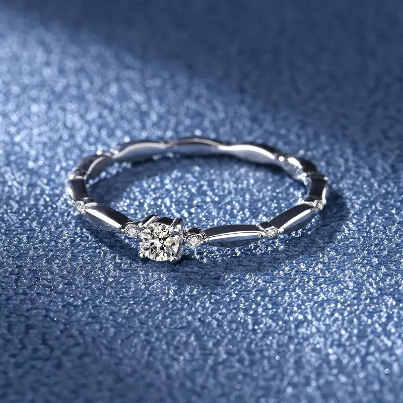 Tomovely-Bague Moissant en Argent Sterling 925, Diamant Empilable, Fin, Rehausseur de Travailleurs de Mariage, Cadeau de la Journée de Léon