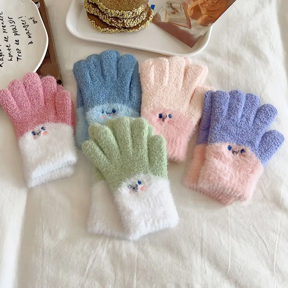 

Модные теплые детские зимние перчатки, ветрозащитные детские перчатки с длинными пальцами, утепленные мягкие детские варежки для малышей 7-15 лет